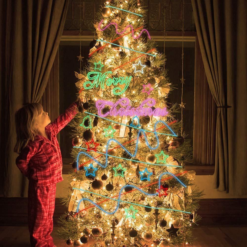 "LED-ljus Stickman Kit för fester, visar lysande linjer i olika färger på kläder. Perfekt för uppträdanden."