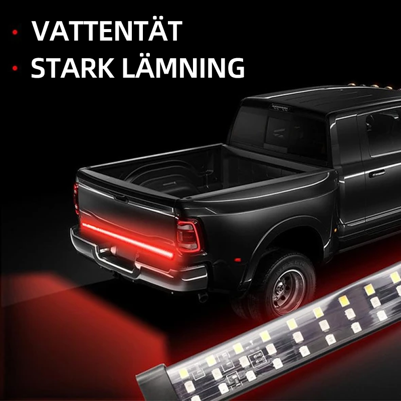 "LED ljusstång med rödlinje, stark ljusstyrka, trippel LED, för bilar, trucks & SUV:er, vattentätt silikonhölje."
