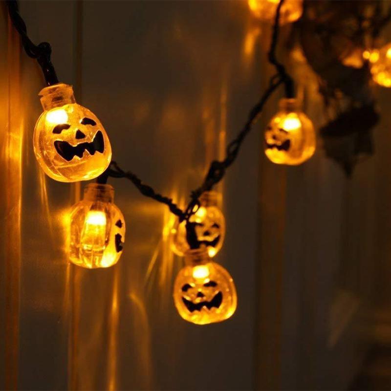 "LED pumpa strängljus, USB-driven, stämningsfull Halloween dekoration, utomhusbelysning, vattentät, halloween belysning."