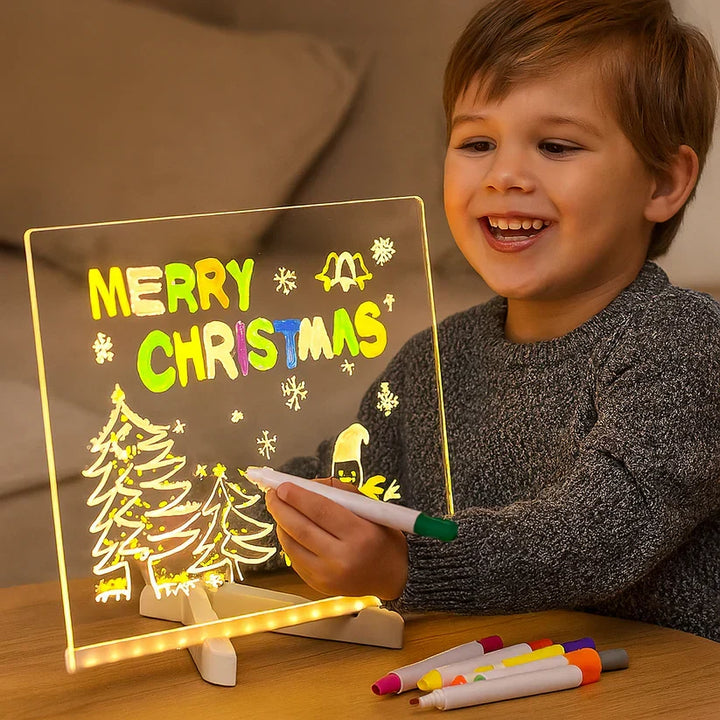 LED skrivtavla och teckningsbräda IllumiSkriv för barn. Kreativ och pedagogisk leksak för ritning.
