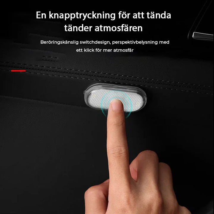 "LED-stämningsljus för bil, beröringskänsligt, kompakt, med klar belysning och flerfärgalternativ, perfekt för bilinteriör."