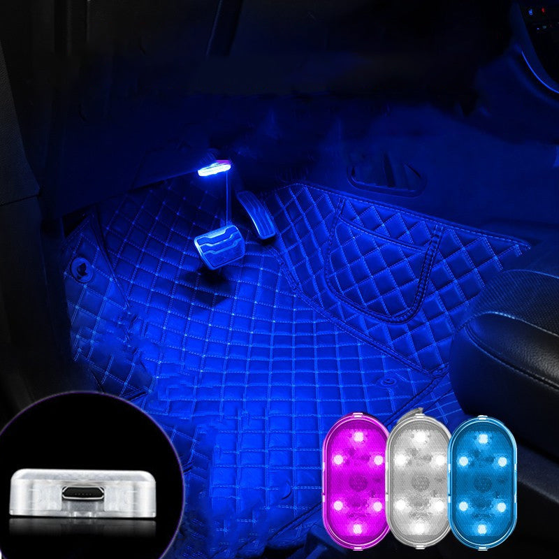 "LED-stämningsljus för bil, beröringskänsligt, kompakt, med klar belysning och flerfärgalternativ, perfekt för bilinteriör."