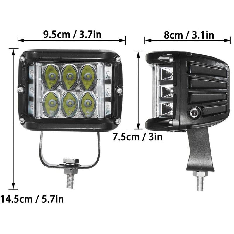 "LED strålkastare Off-Road, aluminiumhus, kombistrålereflektion, för biltillbehör, terrängfordon, vattentät IP67"