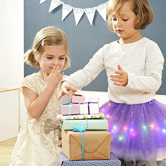 "LED upplyst tutu kjol för flickor, glittrar i mörkret med fantastiska ljuseffekter, perfekt för fester och maskerader."