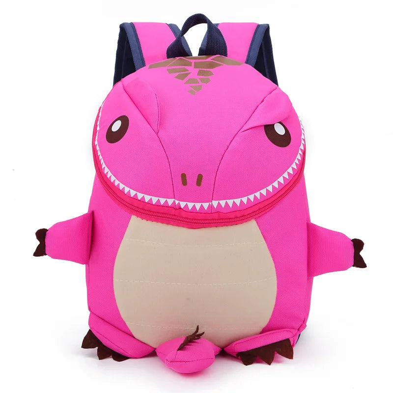 Grön dinosaurie barnryggsäck i 3D-design, perfekt som förskoleryggsäck för småbarn.