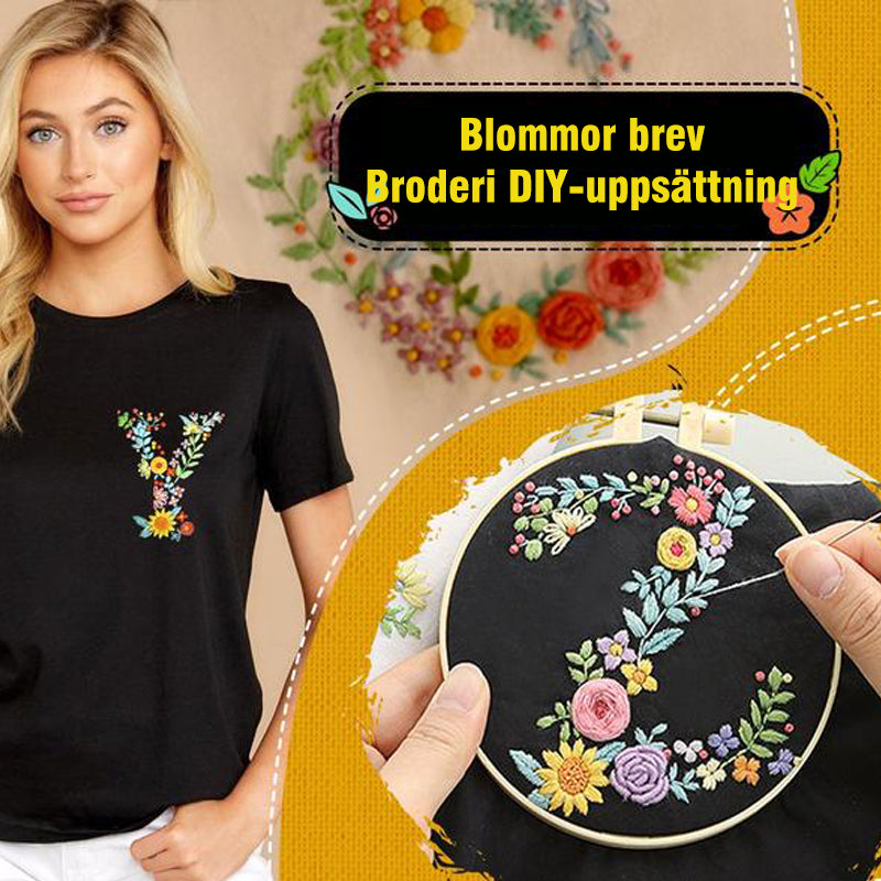 "Leksak DIY broderi set med levande färger, färgglada trådar och mönster för personlig prägel på kläder och accessoarer."