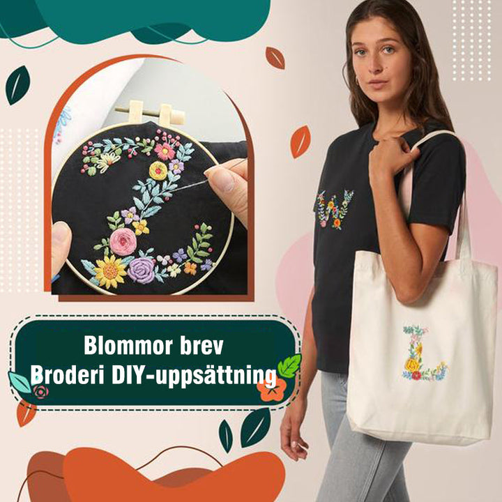 "Leksak DIY broderi set med levande färger, färgglada trådar och mönster för personlig prägel på kläder och accessoarer."