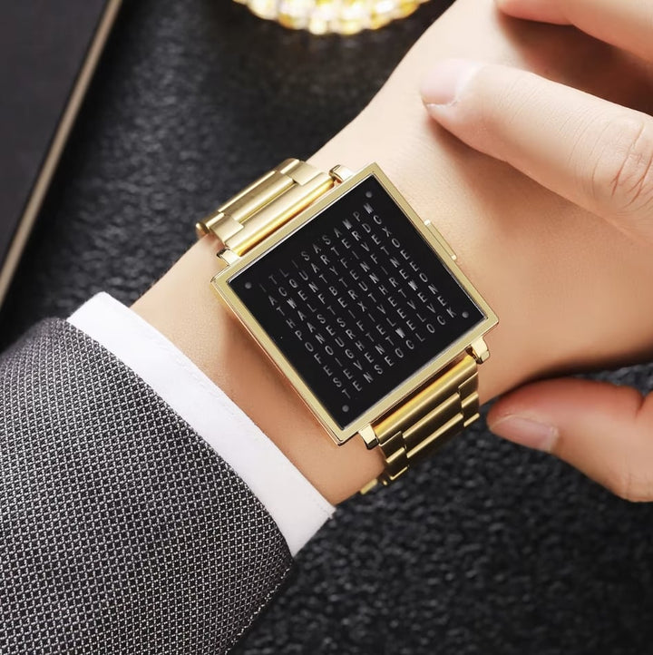 LexoTime digital klocka med elegant läderarmband, perfekt unisex armbandsur för alla tillfällen.
