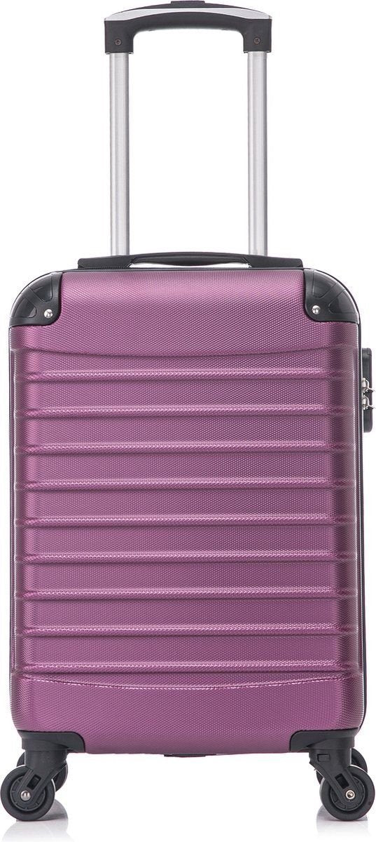 Lila kabinväska med spinnerhjul ur 2-delat resväskeset, idealisk för weekendresa och handbagage.
