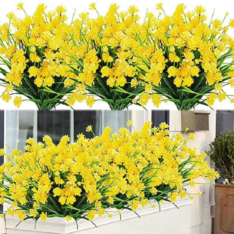 "Livfulla utomhus konstgjorda blommor med naturligt utseende i livliga färger, perfekt för enkel och elegant dekoration."
