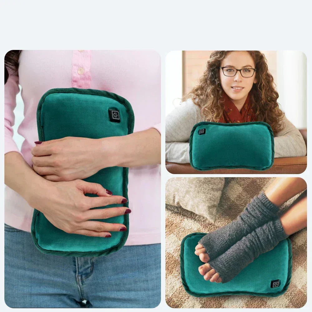 Ergonomisk värmedyna på midja lindrar smärta. Bärbar, perfekt för effektiv smärtlindring.