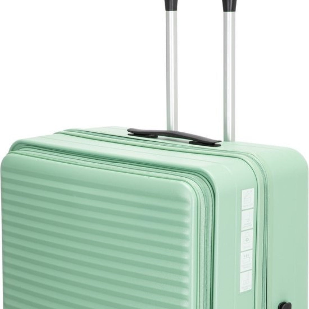 Ljusgrönt resväskset med hårt skal & laptopfack. Optimerat för smarta resor.