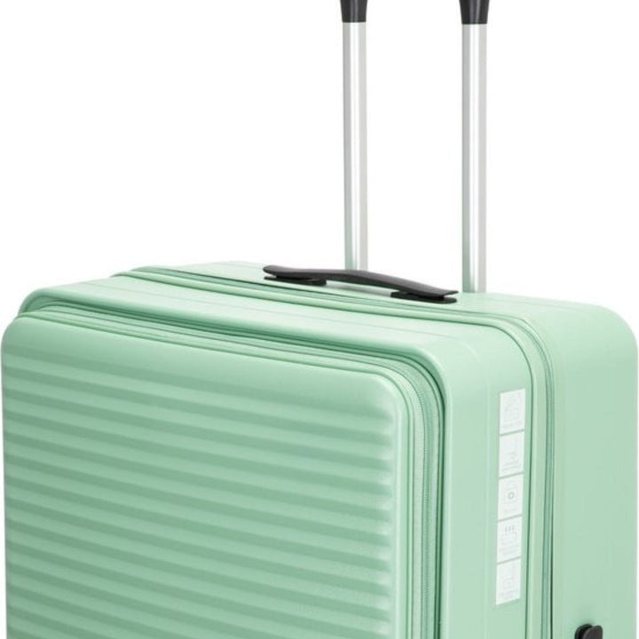 Ljusgrönt resväskset med hårt skal & laptopfack. Optimerat för smarta resor.