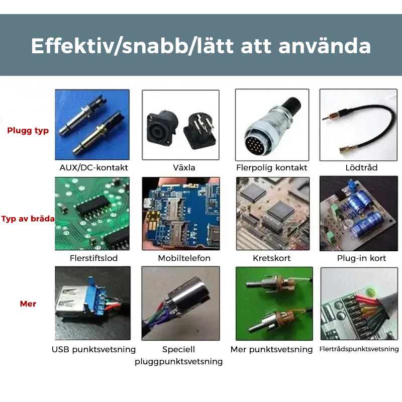 "Lödkolvsats med energieffektiv design, modern svart färg och robust konstruktion, perfekt för DIY och professionell lödning.