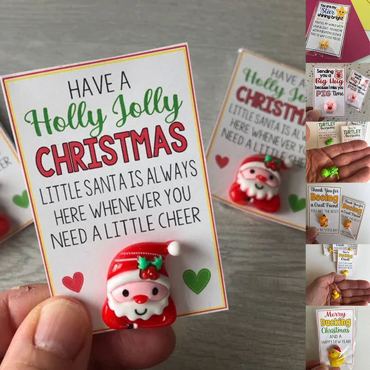 "Lucky charms i olika former: bi, gris, anka, jultomte, sjöstjärna. Perfekta lyckobringande presenter för alla åldrar."