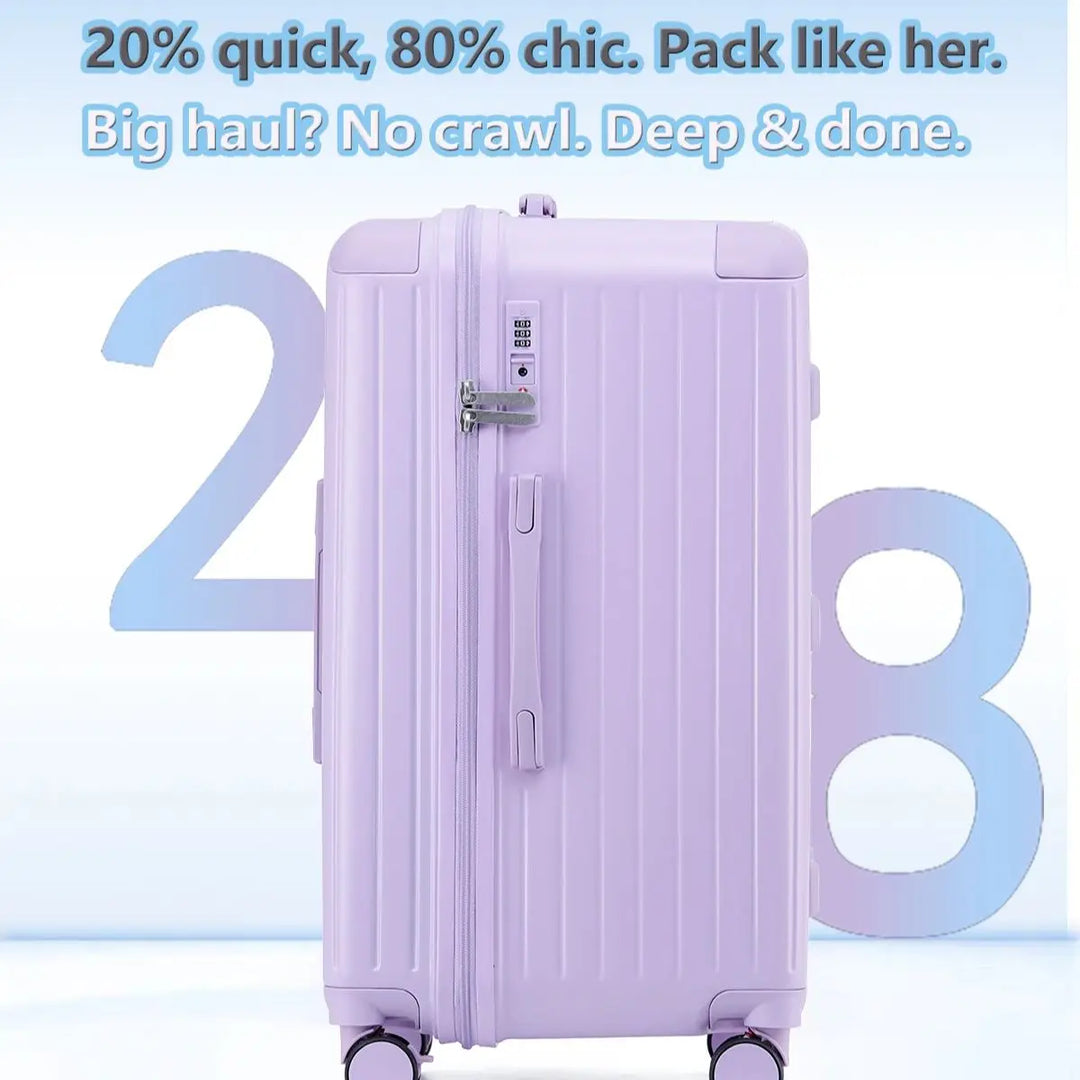 Modern hård resväska för lyxigt bagage. Ultrastabil, säker med TSA-lås & tysta hjul. Optimal resekomfort.