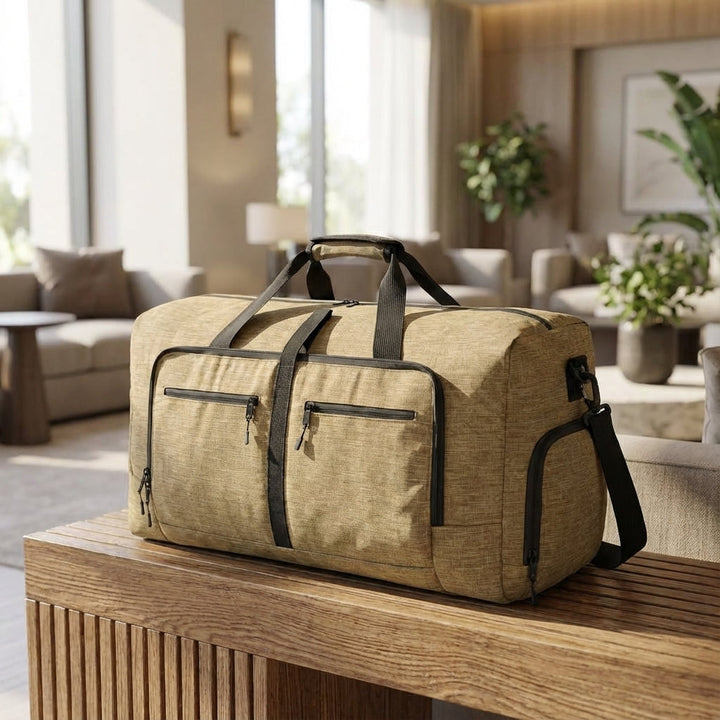 Mångsidig hopfällbar reseväska för smart packning, perfekt för weekendresor & äventyr. Lätt & rymlig duffelväska.