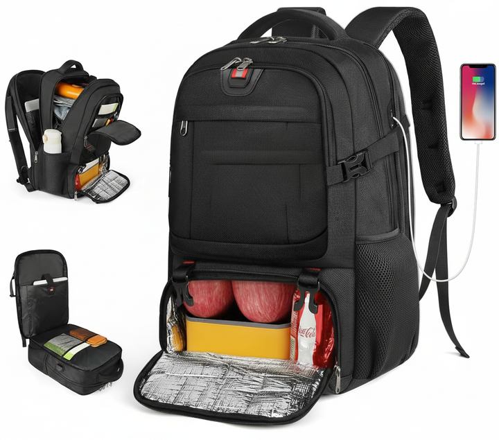 Teknikryggsäck med laptopfack & kylfack. Perfekt pendlar- och resväska med inbyggd USB-laddning.