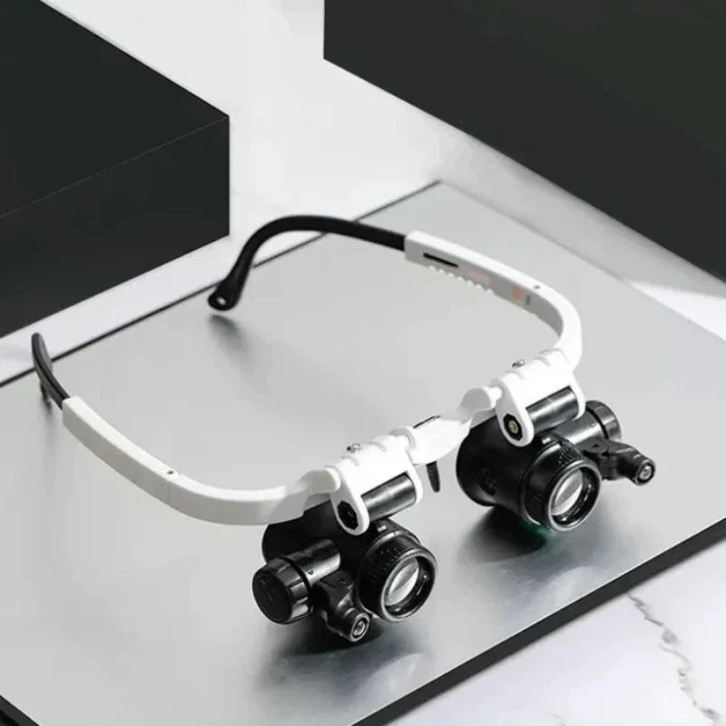 Mångsidigt förstoringsglas med LED-belysning och 5 linser, perfekt för detaljarbete, elektronik och smycken.