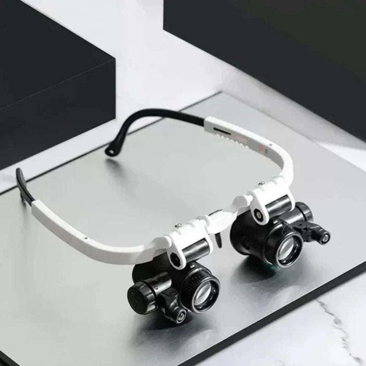 Mångsidigt förstoringsglas med LED-belysning och 5 linser, perfekt för detaljarbete, elektronik och smycken.