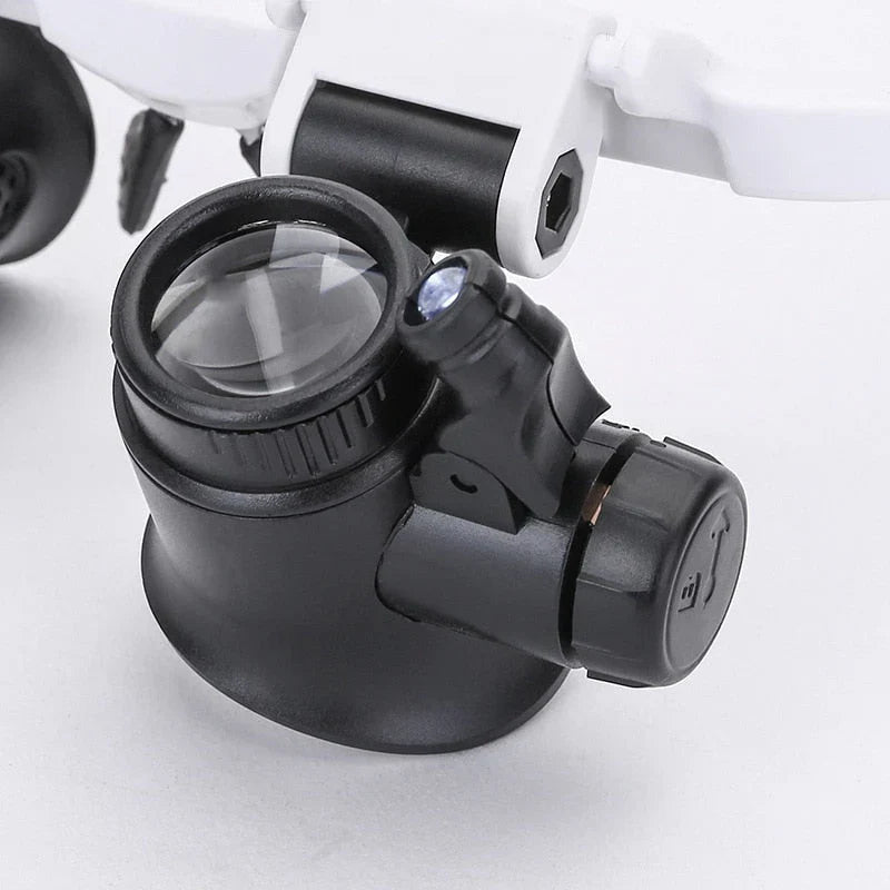 Justerbart förstoringsglas med LED-lampor, idealiskt för detaljerade uppgifter, läsning och modellbygge.