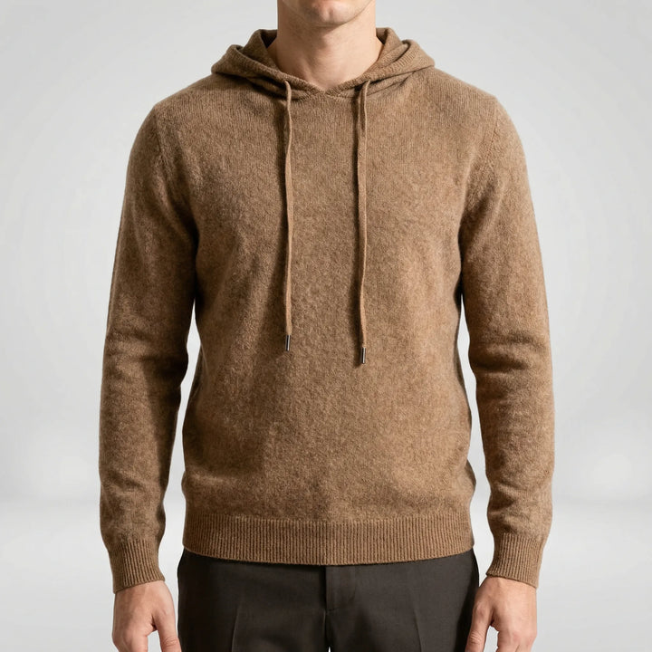 Elegant herrtröja, minimalistisk lyxig hoodie. Perfekt lagerplagg för höst- och vintermode.