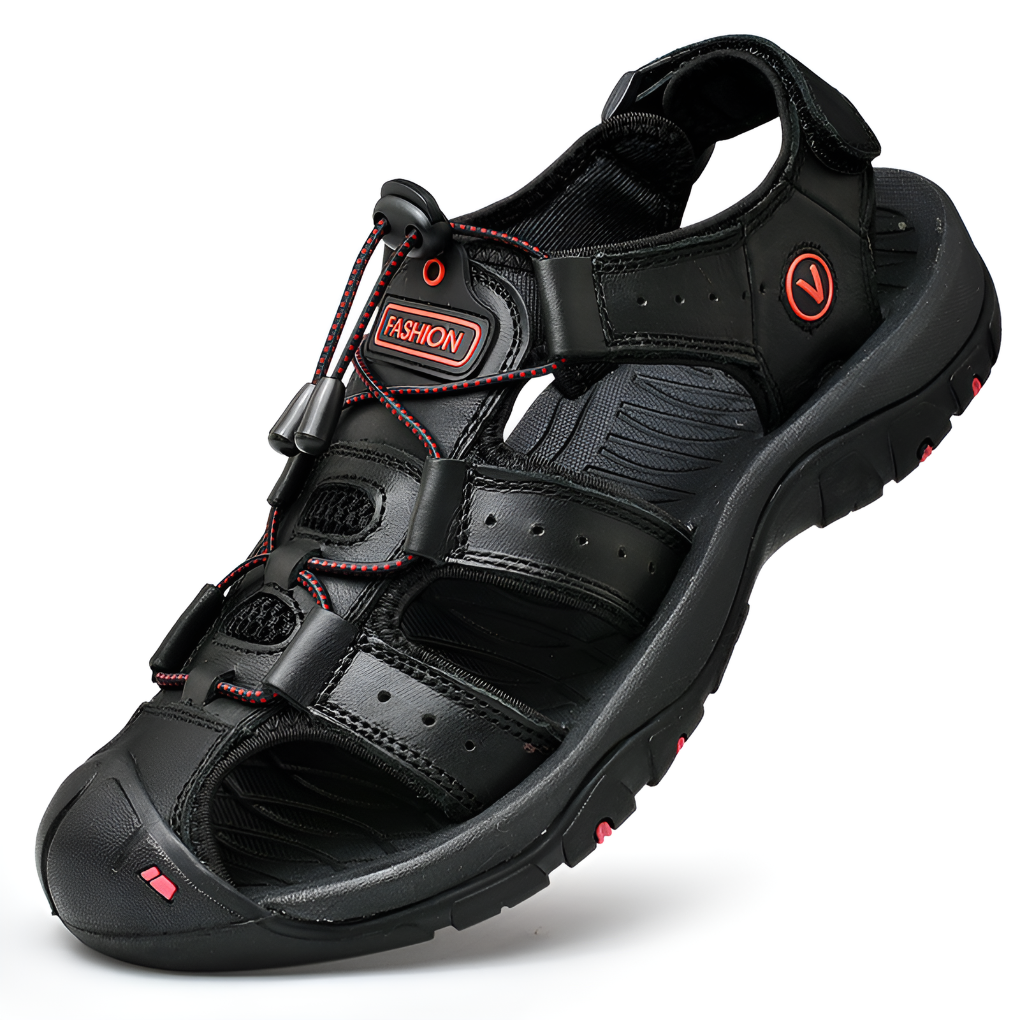 Mäns ortopediska sandaler med justerbara remmar för optimal komfort och fotstöd. Perfekta vardagsskor.