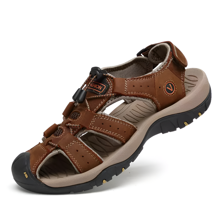 Fotvänliga herrsandaler med moderiktig design. Ortopediska sandaler med stabilt fotstöd och stil.