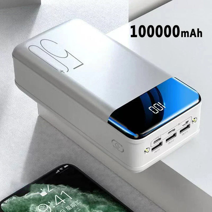 Bärbar 50000mAh extern batteri för män, perfekt för utomhusbruk, resor och som nödströmskälla.