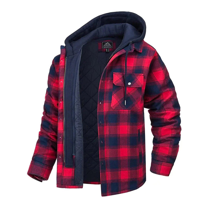 Mäns rutiga jacka med varmt foder, perfekt höst- och vinterjacka. Tidlös casual stil för herr.