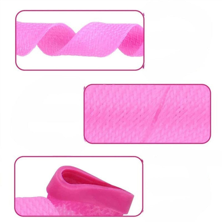 "Magic Curlers värmefri stylingkit rosa+orange, ger volym och mjuka lockar; idealiskt för olika hårtyper."
