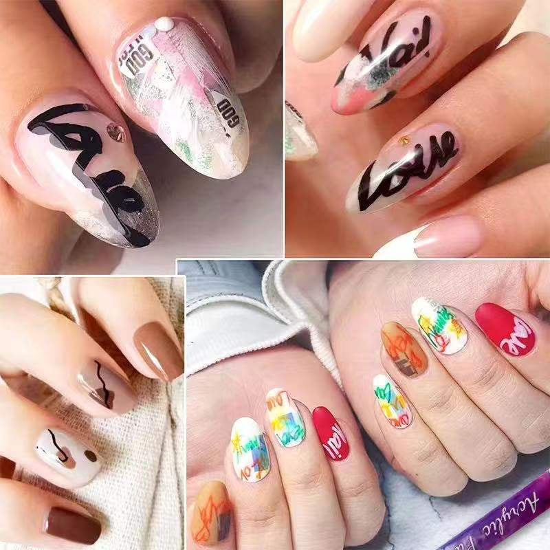 "Magic Manikyr Markör-set 12 färger, eleganta pennor för nagelkonst med ultrafina spetsar och livliga färger, nageldesign."