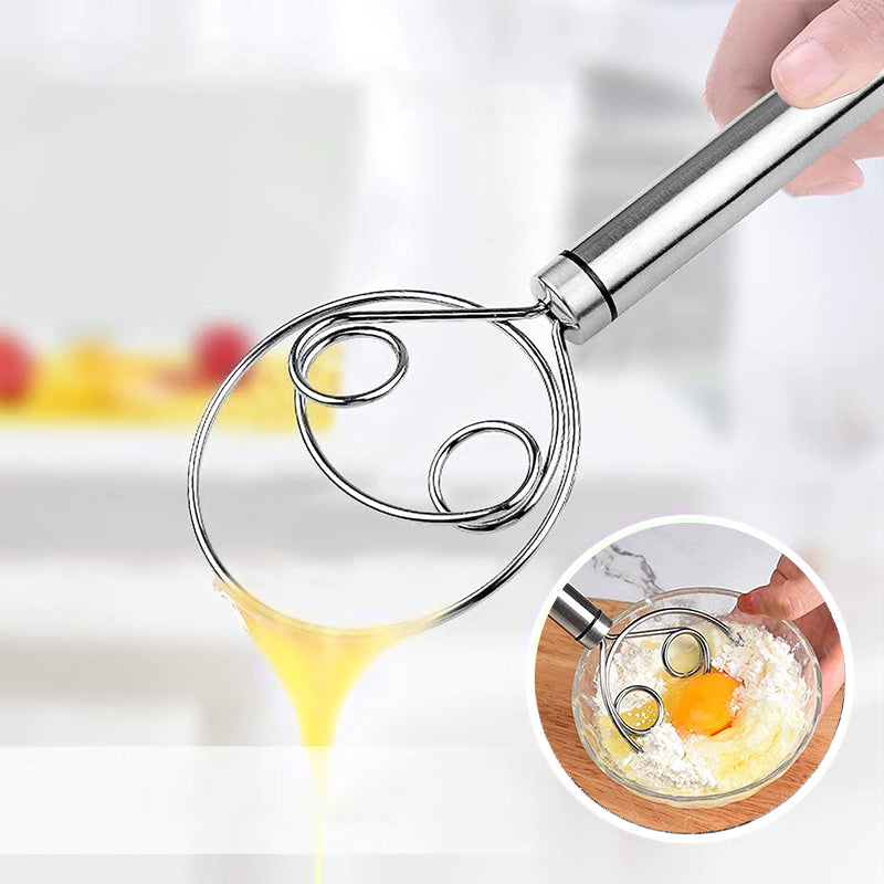 "Magisk degvisp i rostfritt stål, ergonomisk design, perfekt för deg och såser, hållbar och lätt att rengöra, köksredskap."