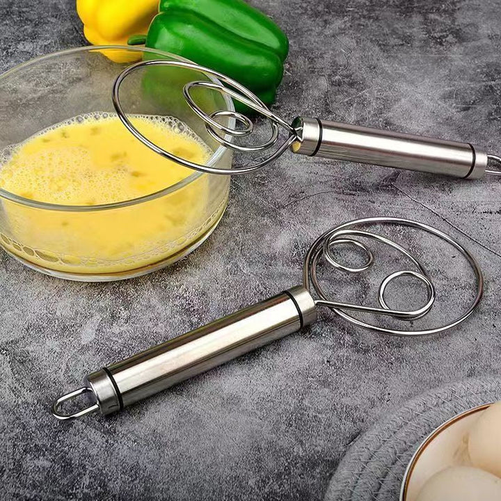"Magisk degvisp i rostfritt stål, ergonomisk design, perfekt för deg och såser, hållbar och lätt att rengöra, köksredskap."
