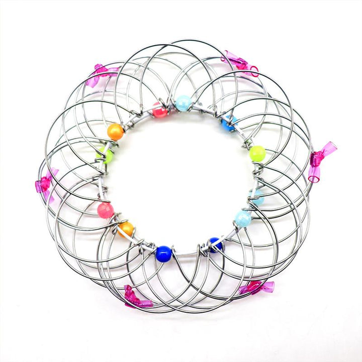 Magisk mandala blomkorg leksak med färgglada pärlor, flexibel med livfulla former och slående geometrisk design.
