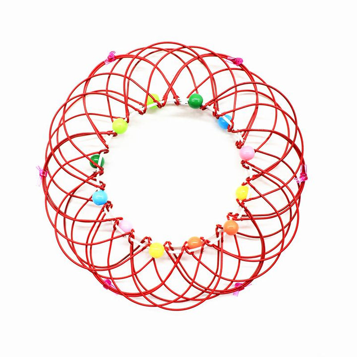 Magisk mandala blomkorg leksak med färgglada pärlor, flexibel med livfulla former och slående geometrisk design.