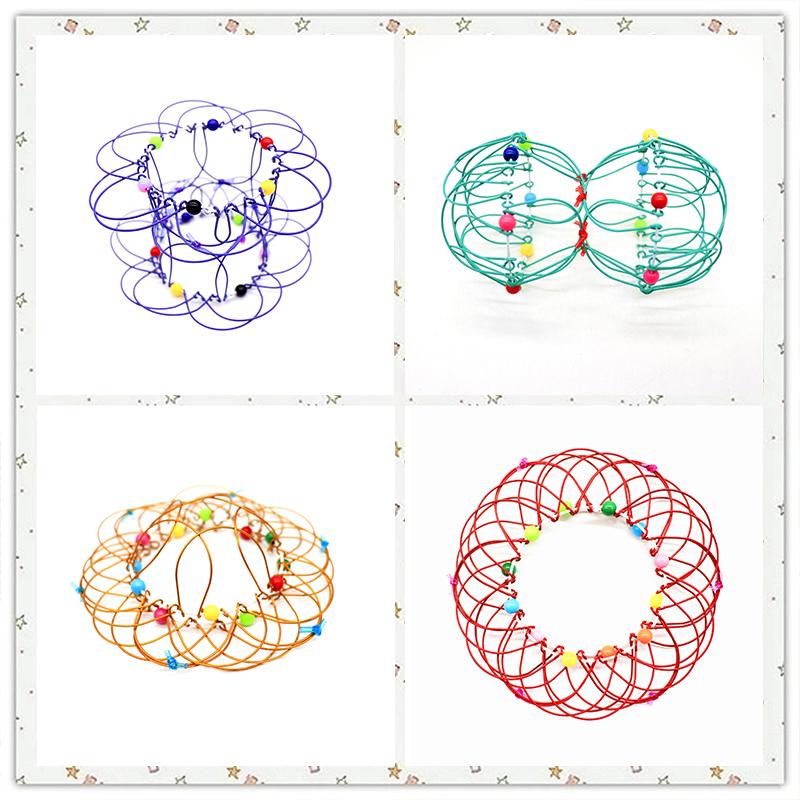 Magisk mandala blomkorg leksak med färgglada pärlor, flexibel med livfulla former och slående geometrisk design.