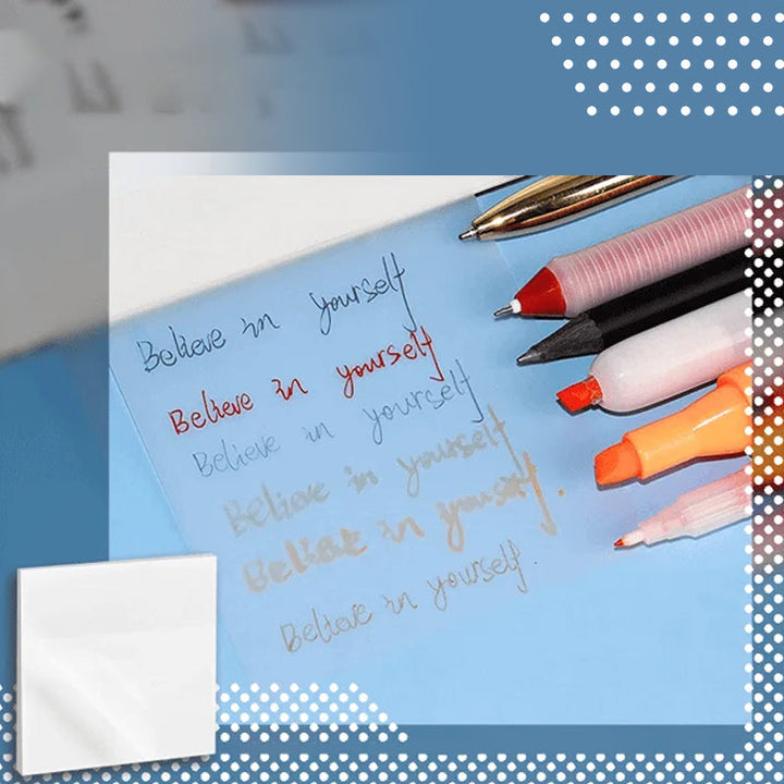 "Magiska genomskinliga klisterlappar i flera färger, perfekt för kreativitet; synliga lappar utan hinder, hållbar vidhäftning