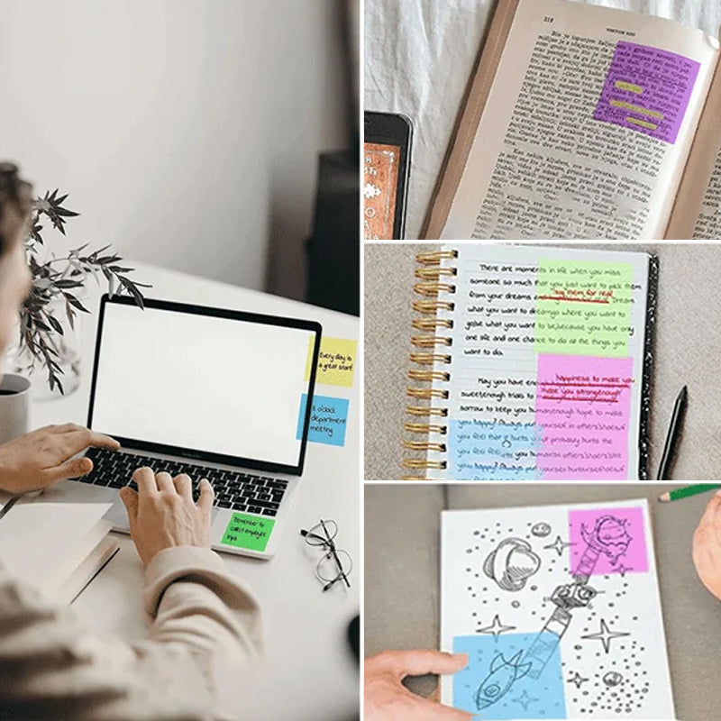 "Magiska genomskinliga klisterlappar i flera färger, perfekt för kreativitet; synliga lappar utan hinder, hållbar vidhäftning