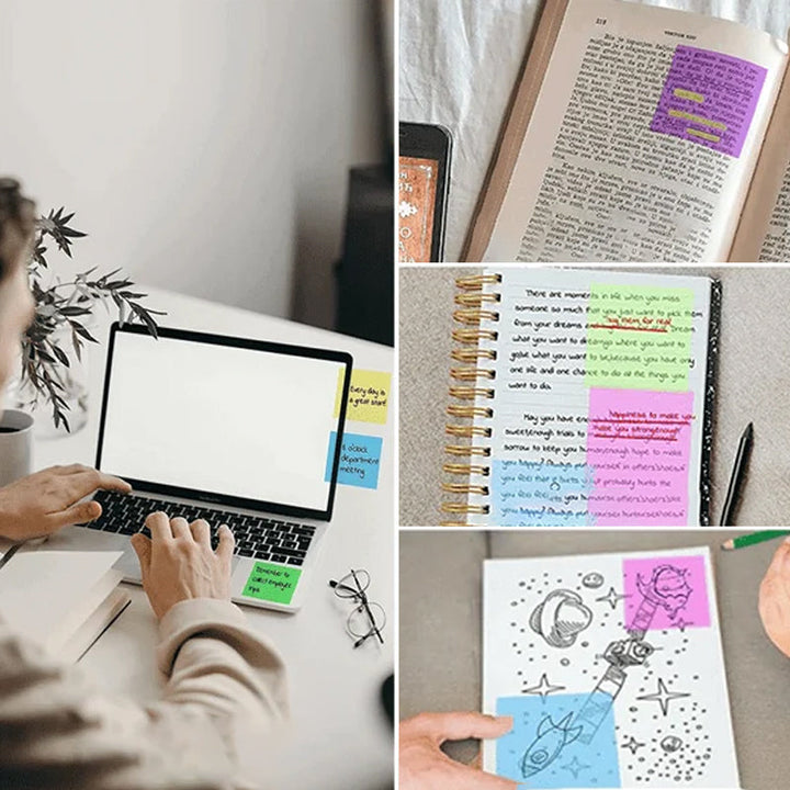 "Magiska genomskinliga klisterlappar i flera färger, perfekt för kreativitet; synliga lappar utan hinder, hållbar vidhäftning