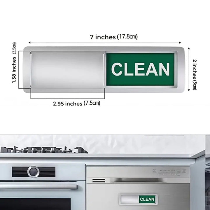 "Magnetisk diskmaskinsskylt, ren/smutsig indikator, elegant design, kontrastfärger, svart/vit, smart kökstillägg."
