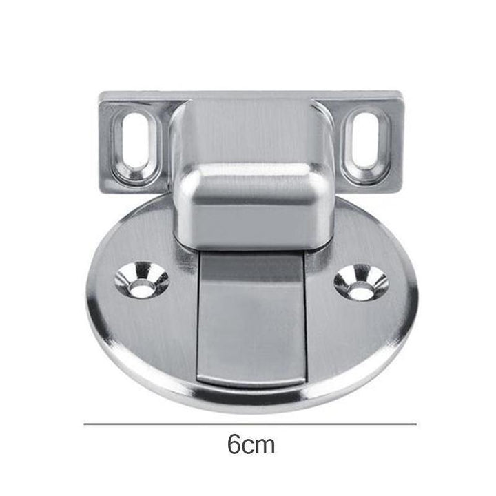 "Magnetisk dörrstopp i zinklegering, borstad yta, för hem och kontor, enkel installation, hållbar och elegant stil."