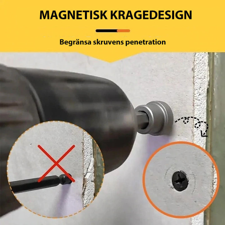 "Magnetisk positioneringsskruvmejsel, silver, hållbart stål, för precisionsarbete inom Garden & DIY projekt."