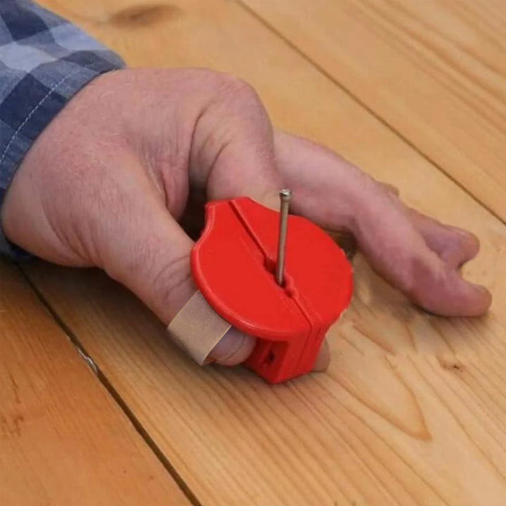 "Magnetisk säker spikhållare i slitstark ABS-plast med neodymmagneter och skyddsplatta för träbearbetningsprojekt."