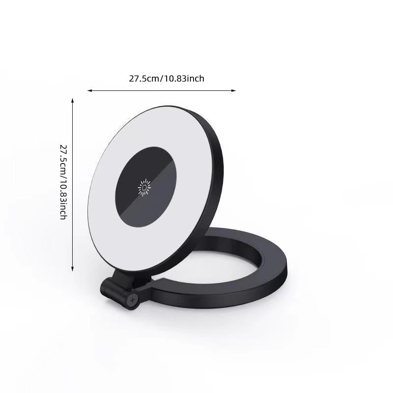 "Magnetisk selfiepinne med stativ, svart och vit, med teleskopisk design och 360° rotation för stabil och flexibel foto"