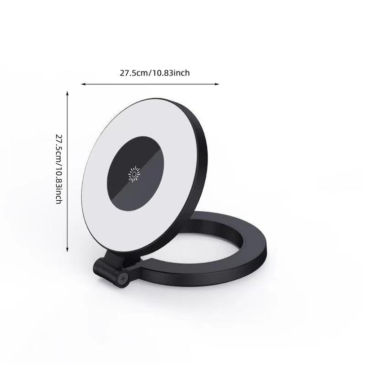 "Magnetisk selfiepinne med stativ, svart och vit, med teleskopisk design och 360° rotation för stabil och flexibel foto"