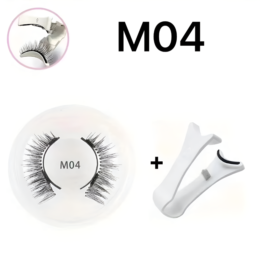 Elegant magnetiskt fransset för kvinnor. Innehåller limfria ögonfransar och appliceringspincett för smink.