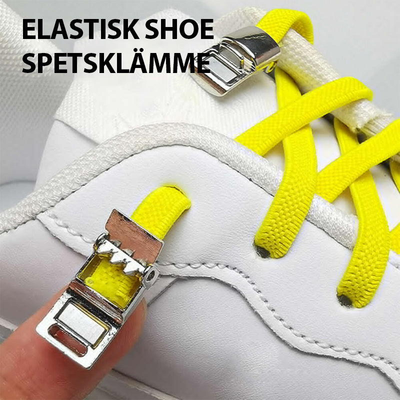 "Magnetiskt metallspänne för skosnören dam, elegant design i silver, svart och roséguld, stilfull och funktionell lösning."