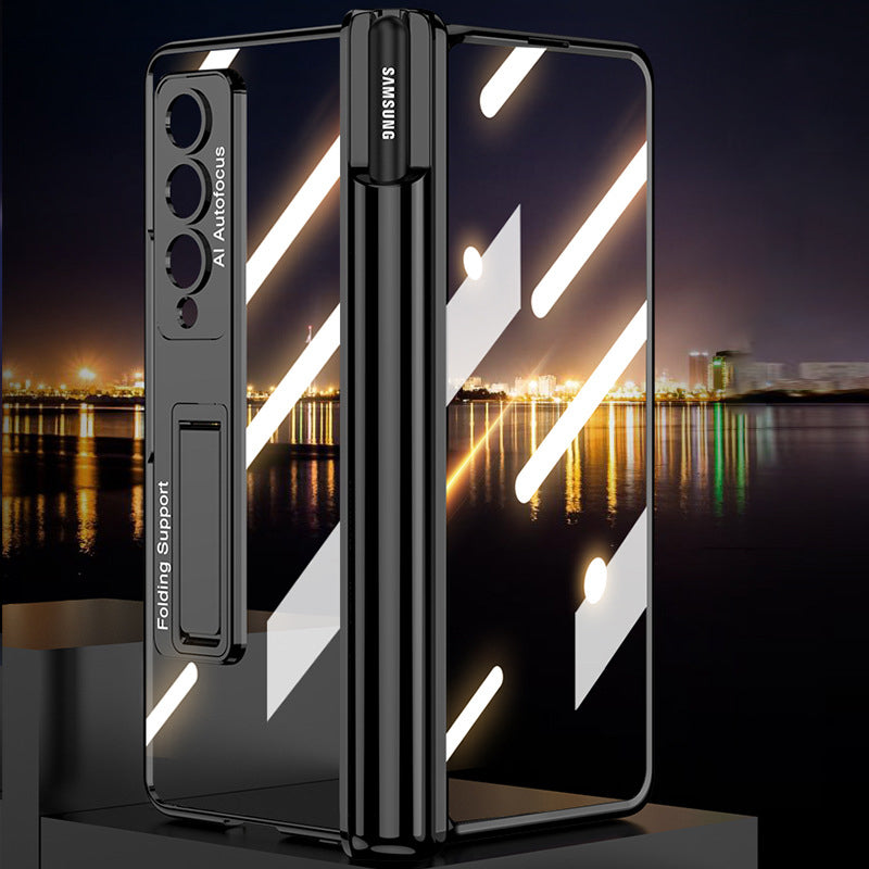 "Magnetiskt mobilfodral för Samsung Galaxy Z Fold 4, 360° skydd, olika färger, elegant design, med pennhållare."