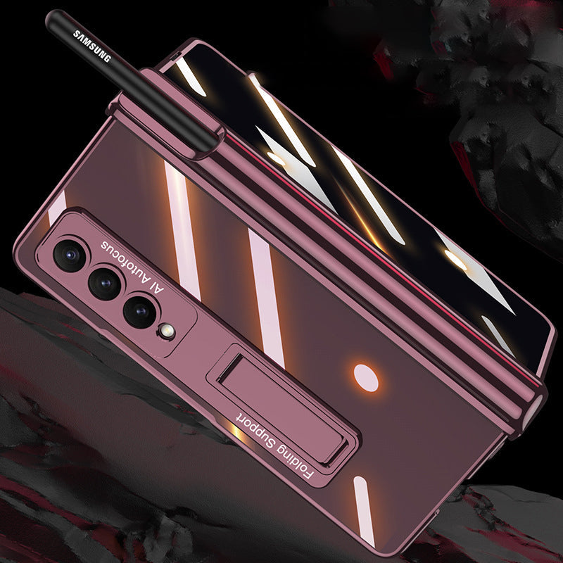 "Magnetiskt mobilfodral för Samsung Galaxy Z Fold 4, 360° skydd, olika färger, elegant design, med pennhållare."